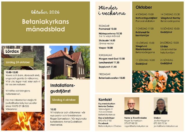 Månadsblad oktober